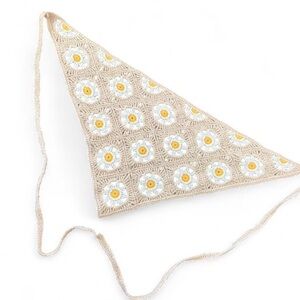 Crochet Floral Triangle Shawl